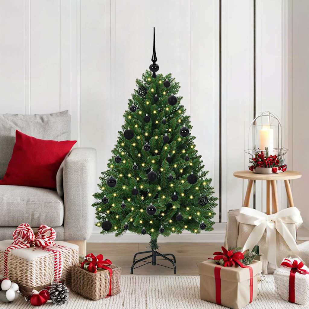 vidaXL Artificial Christmas Tree 120 cm 150 LEDs Warm White Green 1