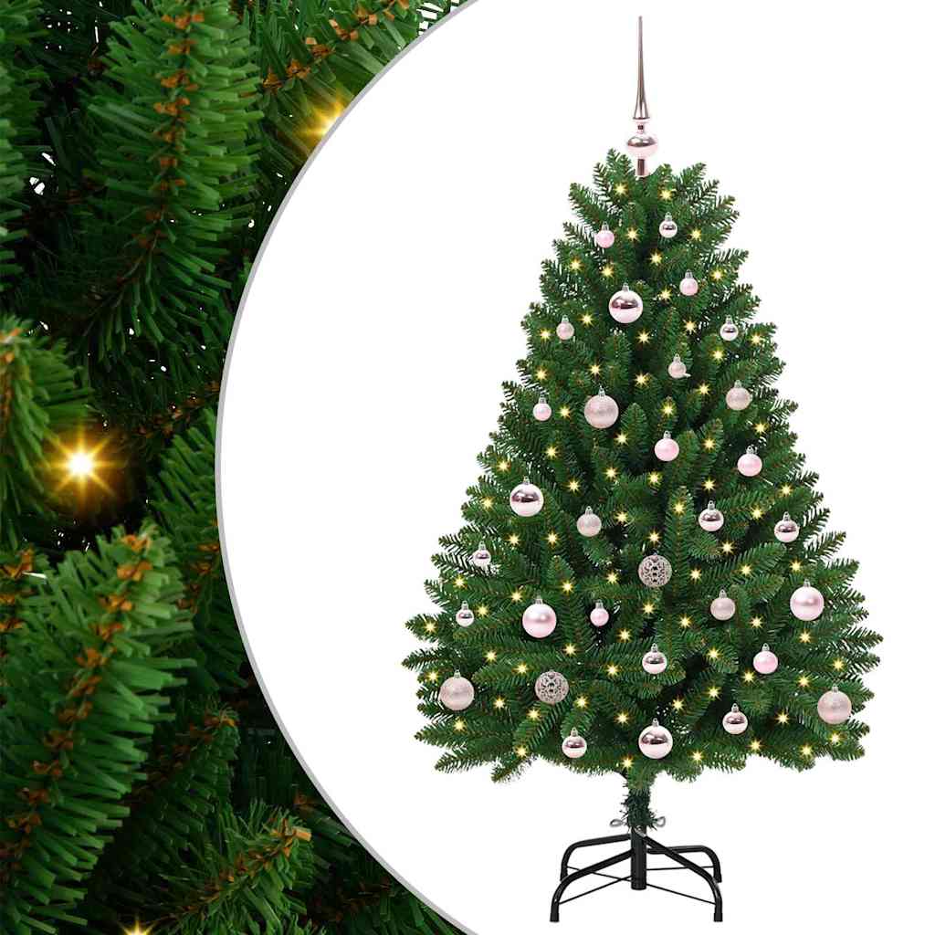 vidaXL Artificial Christmas Tree 120 cm 150 LEDs Warm White Green 2