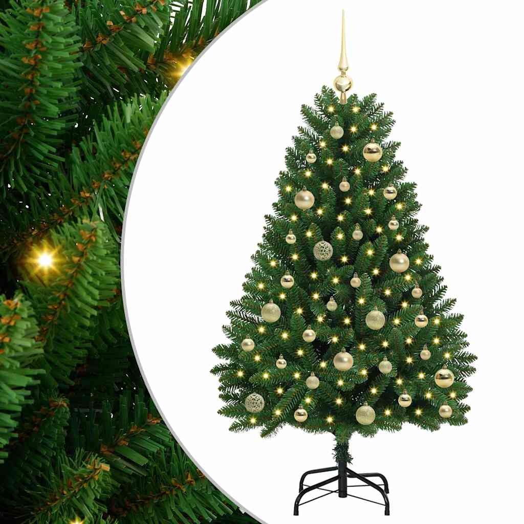 vidaXL Artificial Christmas Tree 120 cm 150 LEDs Warm White Green 2