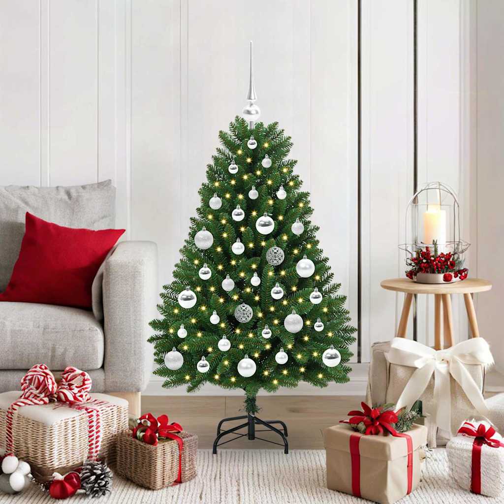 vidaXL Artificial Christmas Tree 120 cm 150 LEDs Warm White Green 1