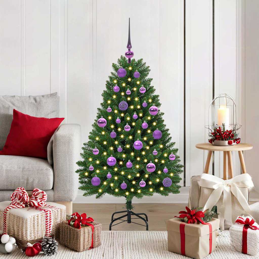 vidaXL Artificial Christmas Tree 120 cm 150 LEDs Warm White Green 1