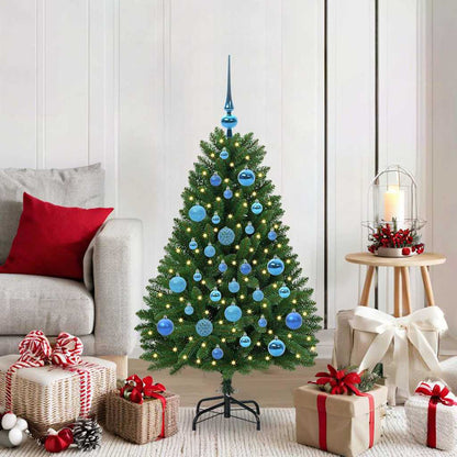 vidaXL Artificial Christmas Tree 120 cm 150 LEDs Warm White Green 1