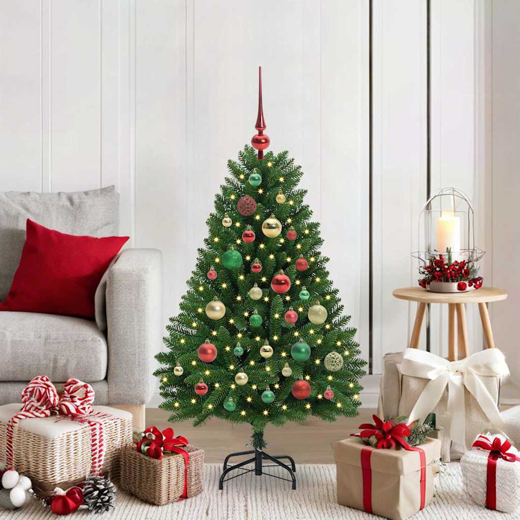 vidaXL Artificial Christmas Tree 120 cm 150 LEDs Warm White Green 1