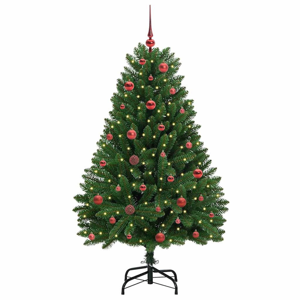 vidaXL Artificial Christmas Tree 150 cm 150 LEDs Warm White Green 3