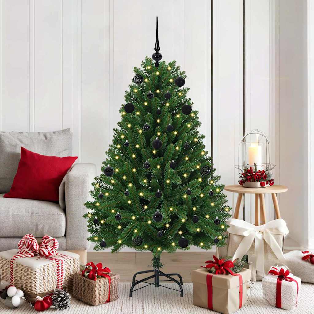 vidaXL Artificial Christmas Tree 150 cm 150 LEDs Warm White Green 1