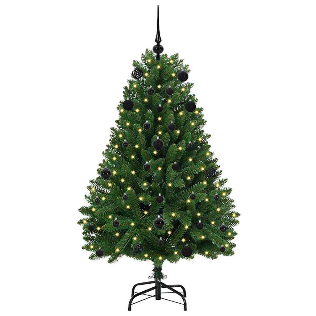 vidaXL Artificial Christmas Tree 150 cm 150 LEDs Warm White Green 3