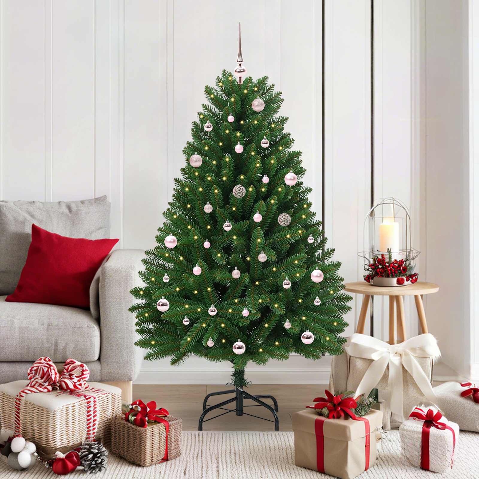 vidaXL Artificial Christmas Tree 150 cm 150 LEDs Warm White Green 1
