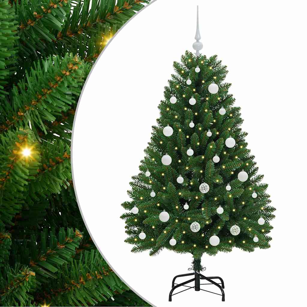 vidaXL Artificial Christmas Tree 150 cm 150 LEDs Warm White Green 2