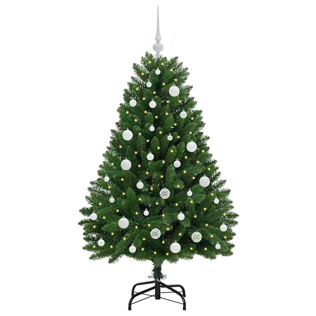vidaXL Artificial Christmas Tree 150 cm 150 LEDs Warm White Green 3