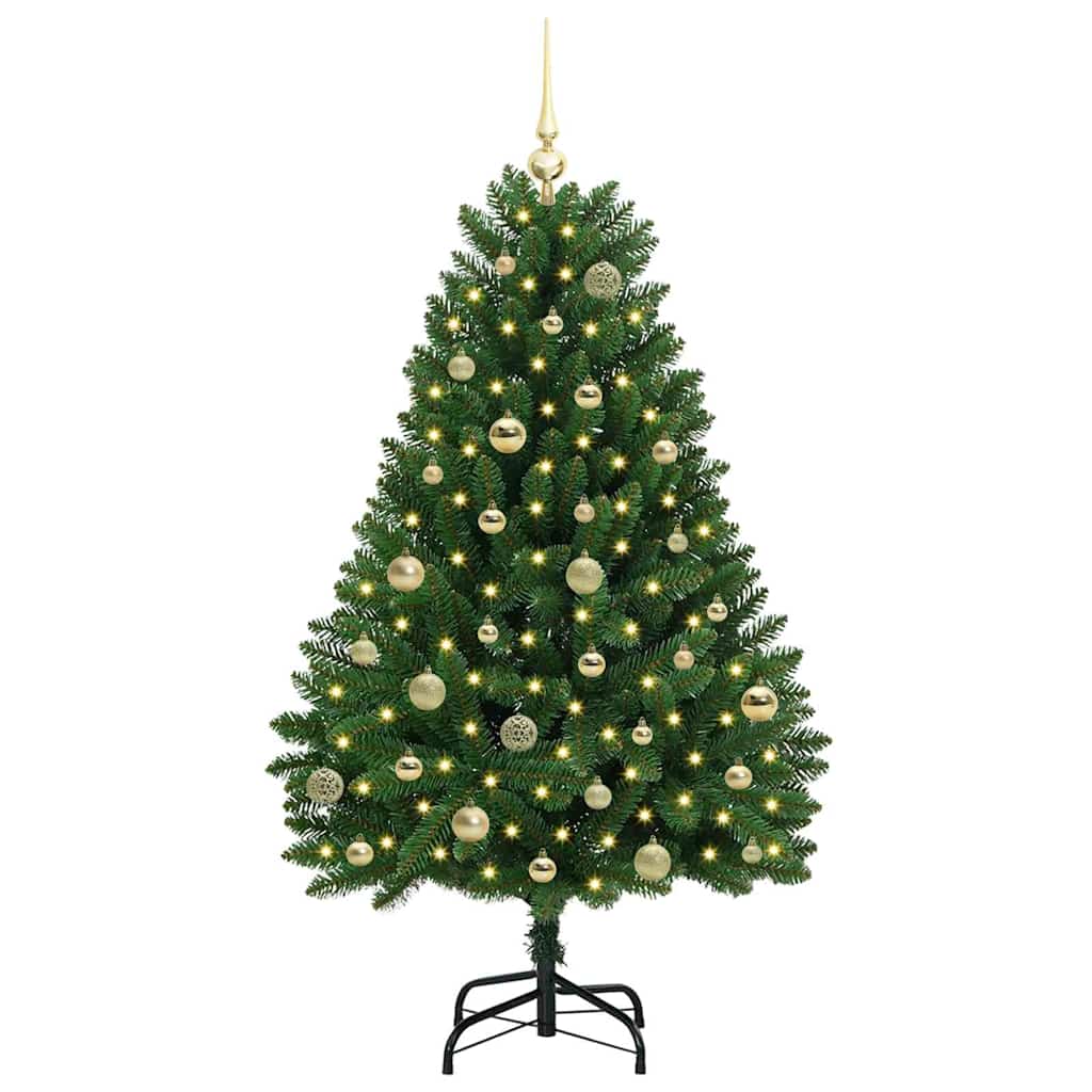 vidaXL Artificial Christmas Tree 150 cm 150 LEDs Warm White Green 3