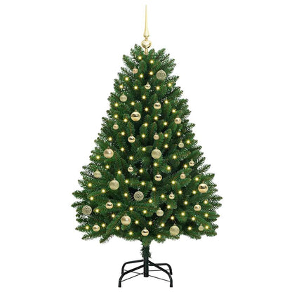 vidaXL Artificial Christmas Tree 150 cm 150 LEDs Warm White Green 3