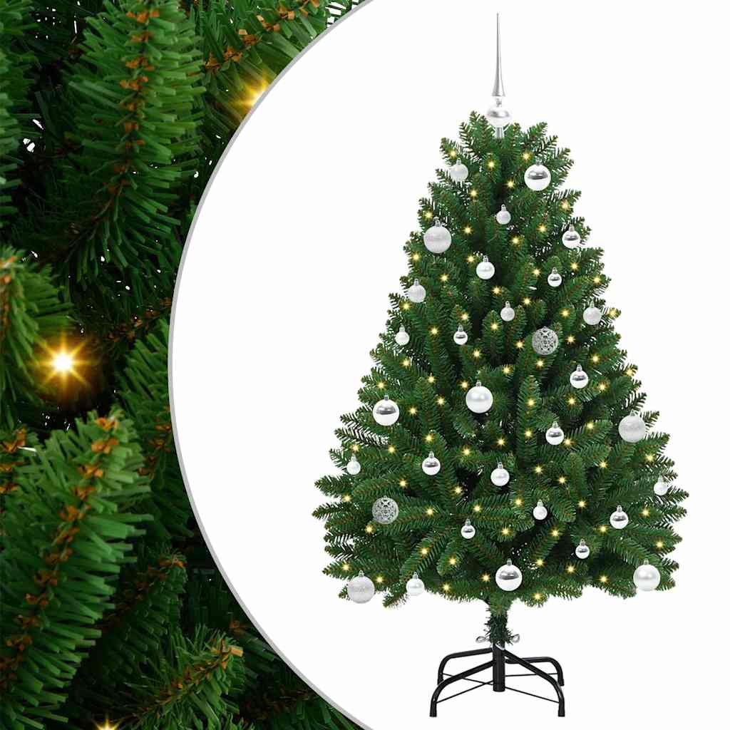 vidaXL Artificial Christmas Tree 150 cm 150 LEDs Warm White Green 2