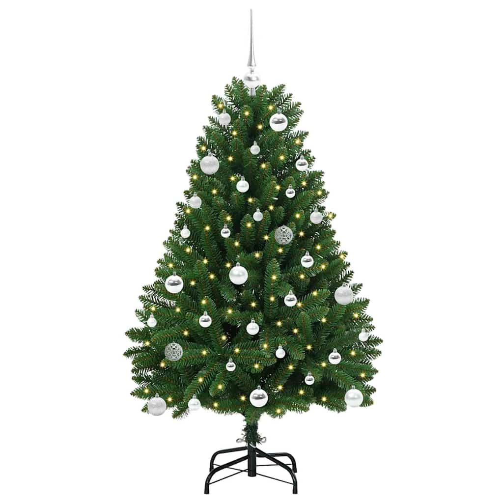 vidaXL Artificial Christmas Tree 150 cm 150 LEDs Warm White Green 3