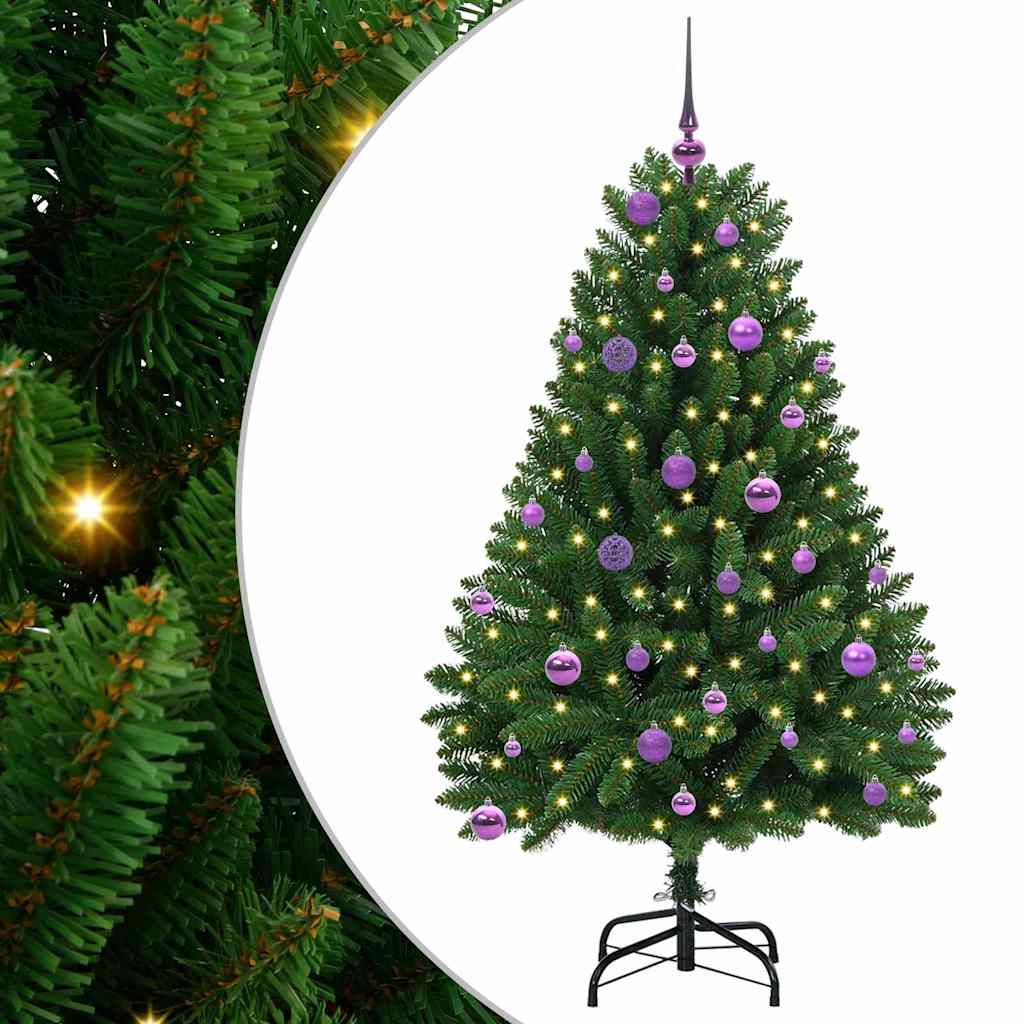vidaXL Artificial Christmas Tree 150 cm 150 LEDs Warm White Green 2