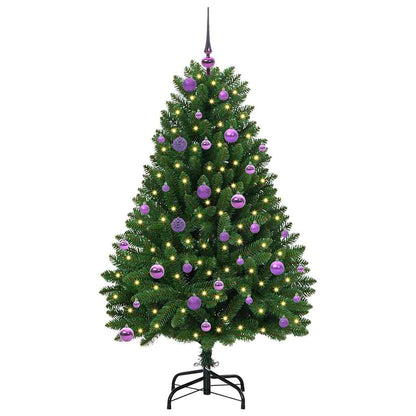 vidaXL Artificial Christmas Tree 150 cm 150 LEDs Warm White Green 3
