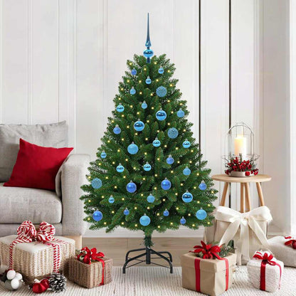 vidaXL Artificial Christmas Tree 150 cm 150 LEDs Warm White Green 1