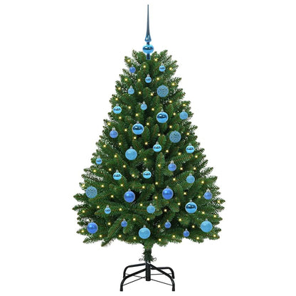 vidaXL Artificial Christmas Tree 150 cm 150 LEDs Warm White Green 3