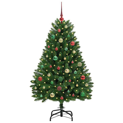 vidaXL Artificial Christmas Tree 150 cm 150 LEDs Warm White Green 3