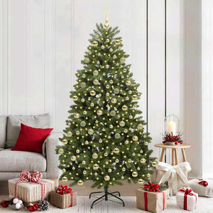 vidaXL Artificial Christmas Tree 210 cm 300 LEDs Warm White Green 1