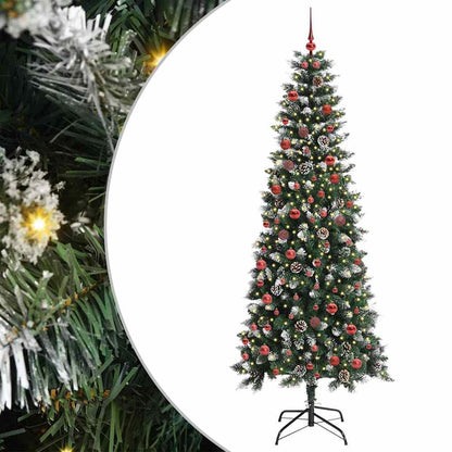 Artificial Christmas Tree Green 210 cm with LEDs &red balls