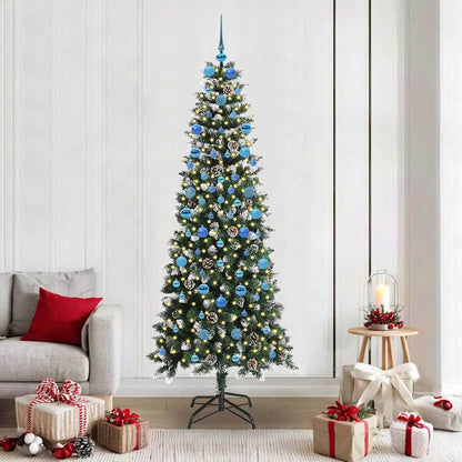 Artificial Christmas Tree Green 210 cm with LEDs &blue balls