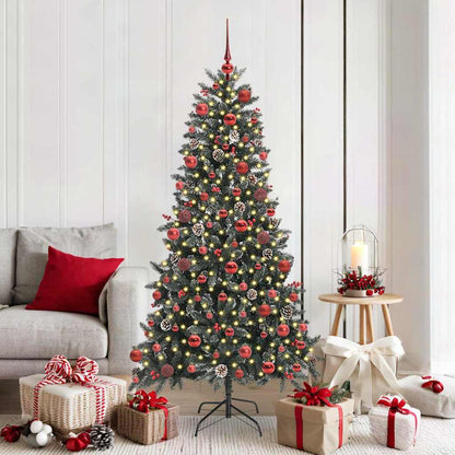 Artificial Christmas Tree Green 180 cm with LEDs &red balls