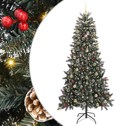 vidaXL Artificial Christmas Tree with 300 LEDs with Stand Green 240 cm 2