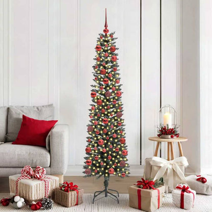 Artificial Christmas Tree Green 180 cm with LEDs &red balls