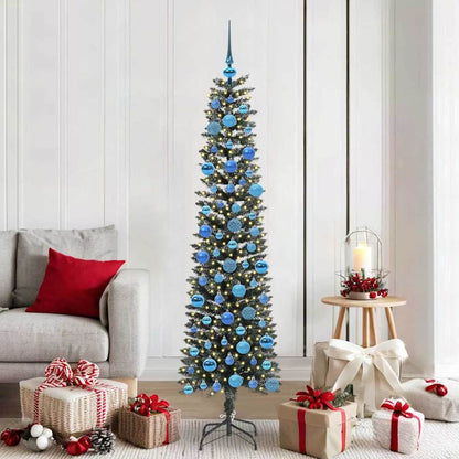 Artificial Christmas Tree Green 180 cm with LEDs &blue balls