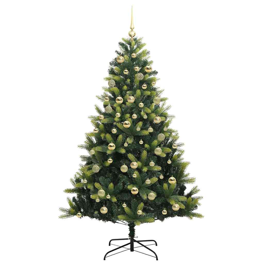 vidaXL Artificial Hinged Christmas Tree 300 LEDs Green 180 cm 4