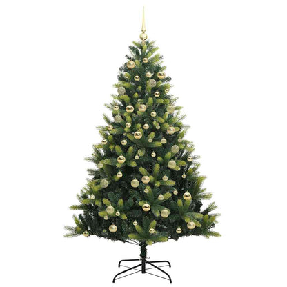 vidaXL Artificial Hinged Christmas Tree 300 LEDs Green 180 cm 4