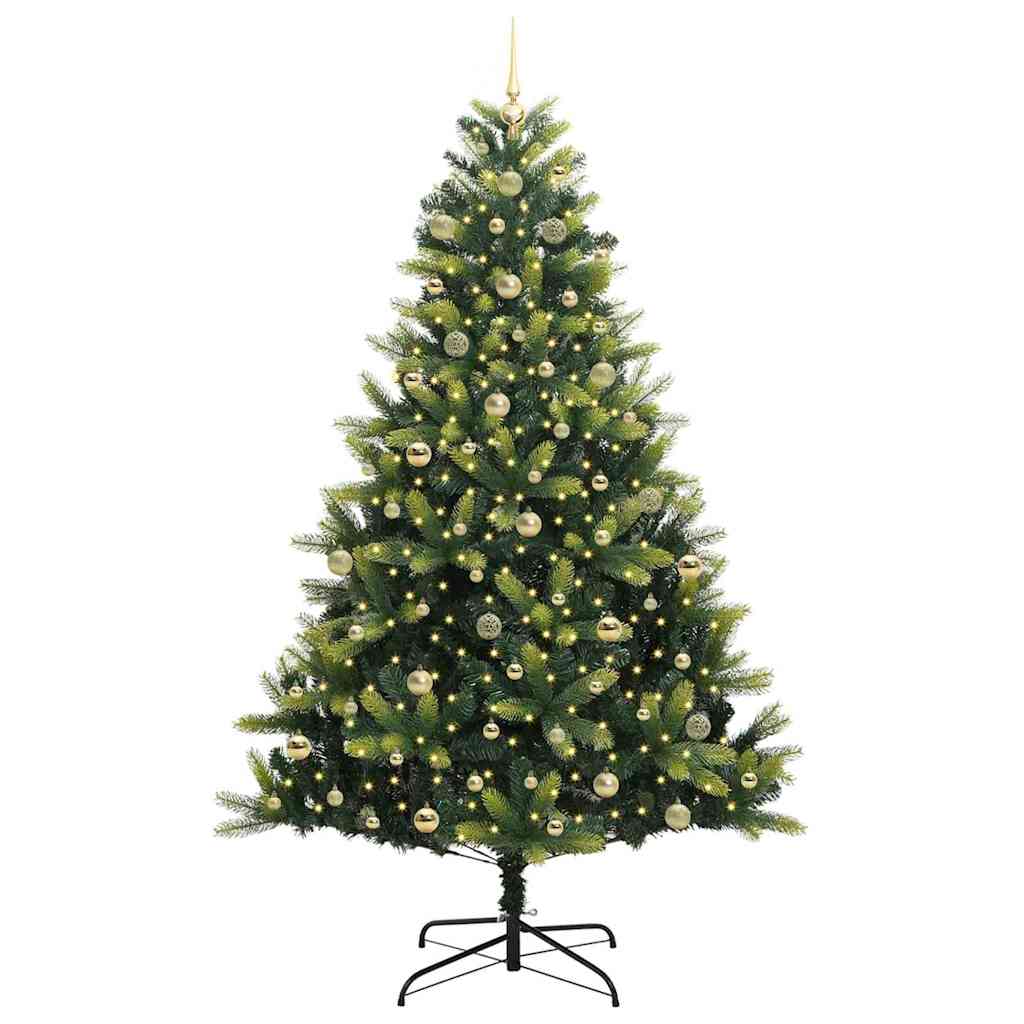 vidaXL Artificial Hinged Christmas Tree 300 LEDs Green 240 cm 3