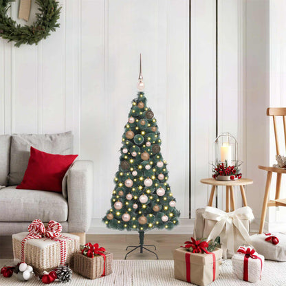 vidaXL Artificial Pre-lit Christmas Tree with Ball Set Green 120 cm 1
