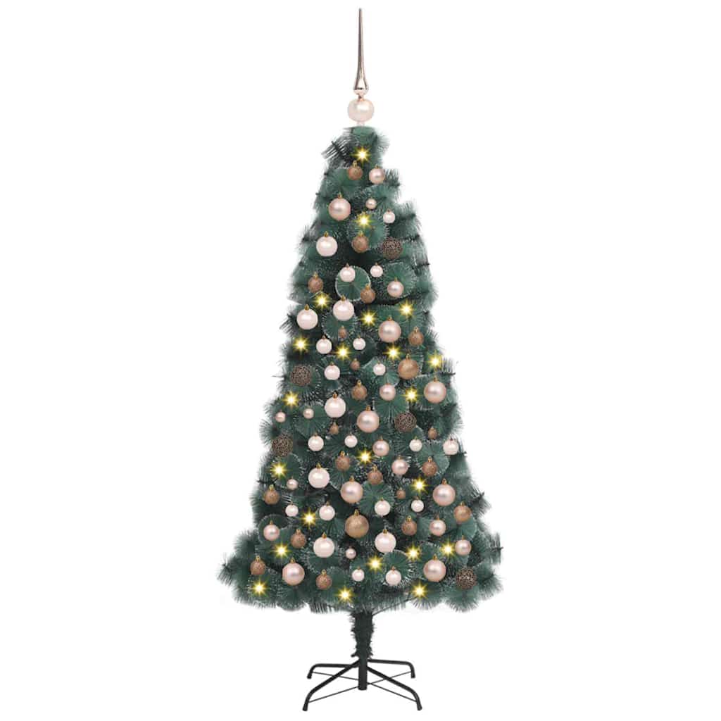 vidaXL Artificial Pre-lit Christmas Tree with Ball Set Green 120 cm 3