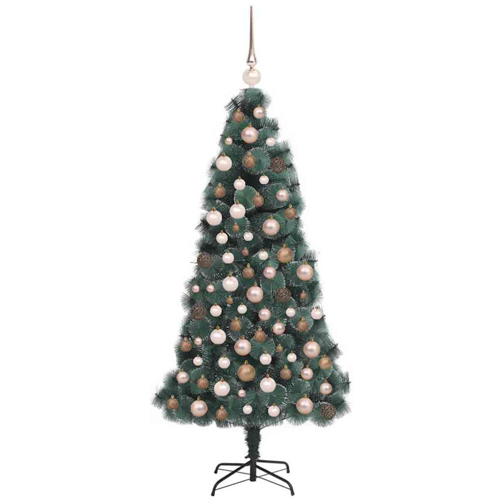 vidaXL Artificial Pre-lit Christmas Tree with Ball Set Green 120 cm 6