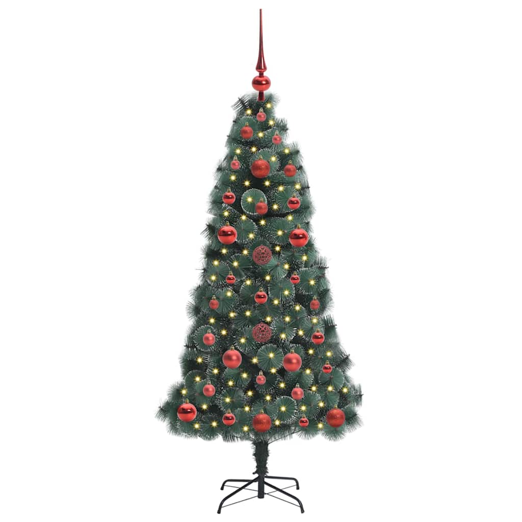 vidaXL Artificial Pre-lit Christmas Tree with Ball Set Green 120 cm 3