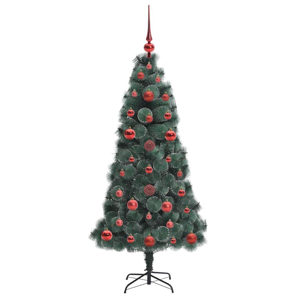 vidaXL Artificial Pre-lit Christmas Tree with Ball Set Green 120 cm 4