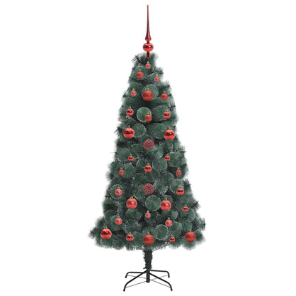 vidaXL Artificial Pre-lit Christmas Tree with Ball Set Green 120 cm 4