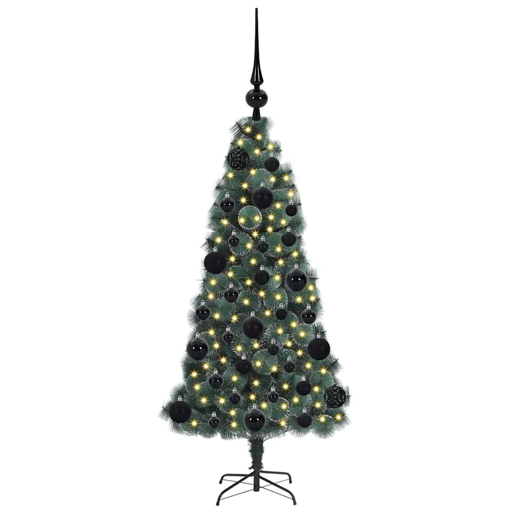 vidaXL Artificial Pre-lit Christmas Tree with Ball Set Green 120 cm 3