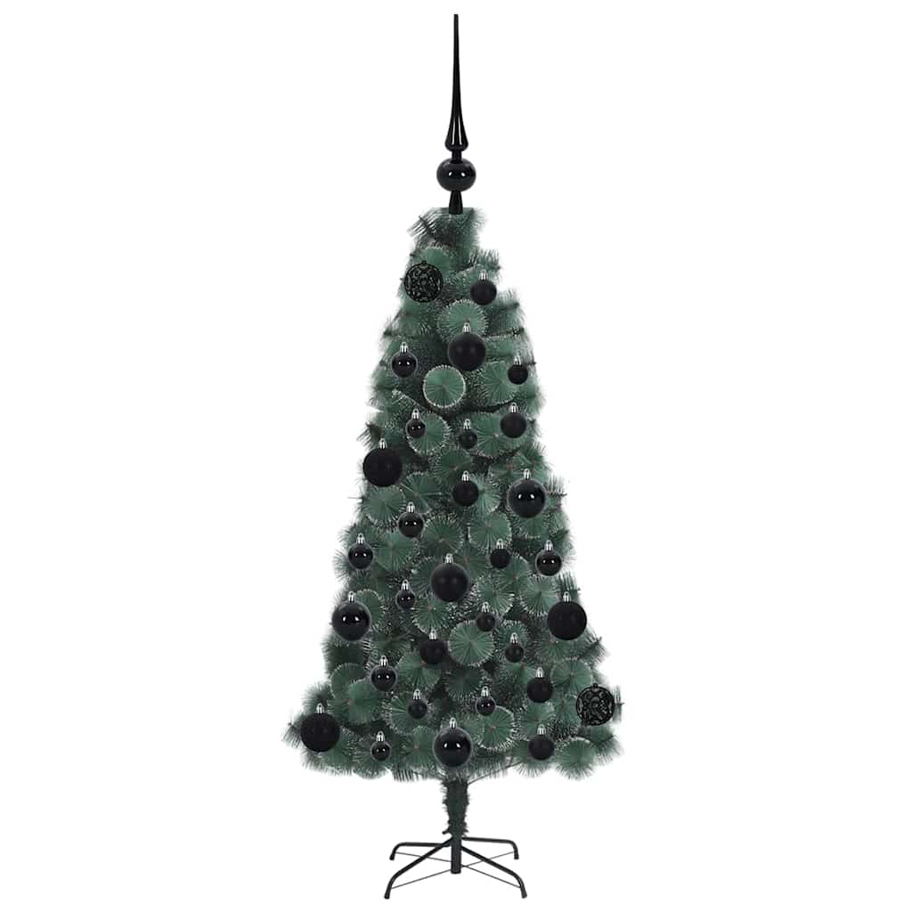 vidaXL Artificial Pre-lit Christmas Tree with Ball Set Green 120 cm 4