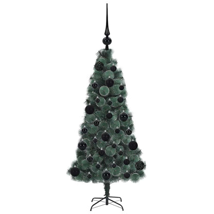 vidaXL Artificial Pre-lit Christmas Tree with Ball Set Green 120 cm 4