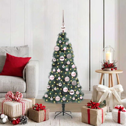 vidaXL Artificial Pre-lit Christmas Tree with Ball Set Green 120 cm 1