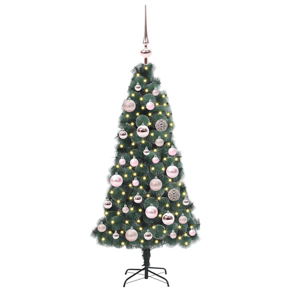 vidaXL Artificial Pre-lit Christmas Tree with Ball Set Green 120 cm 3