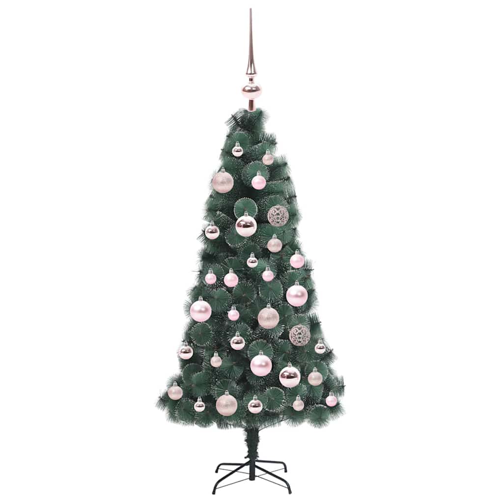 vidaXL Artificial Pre-lit Christmas Tree with Ball Set Green 120 cm 4