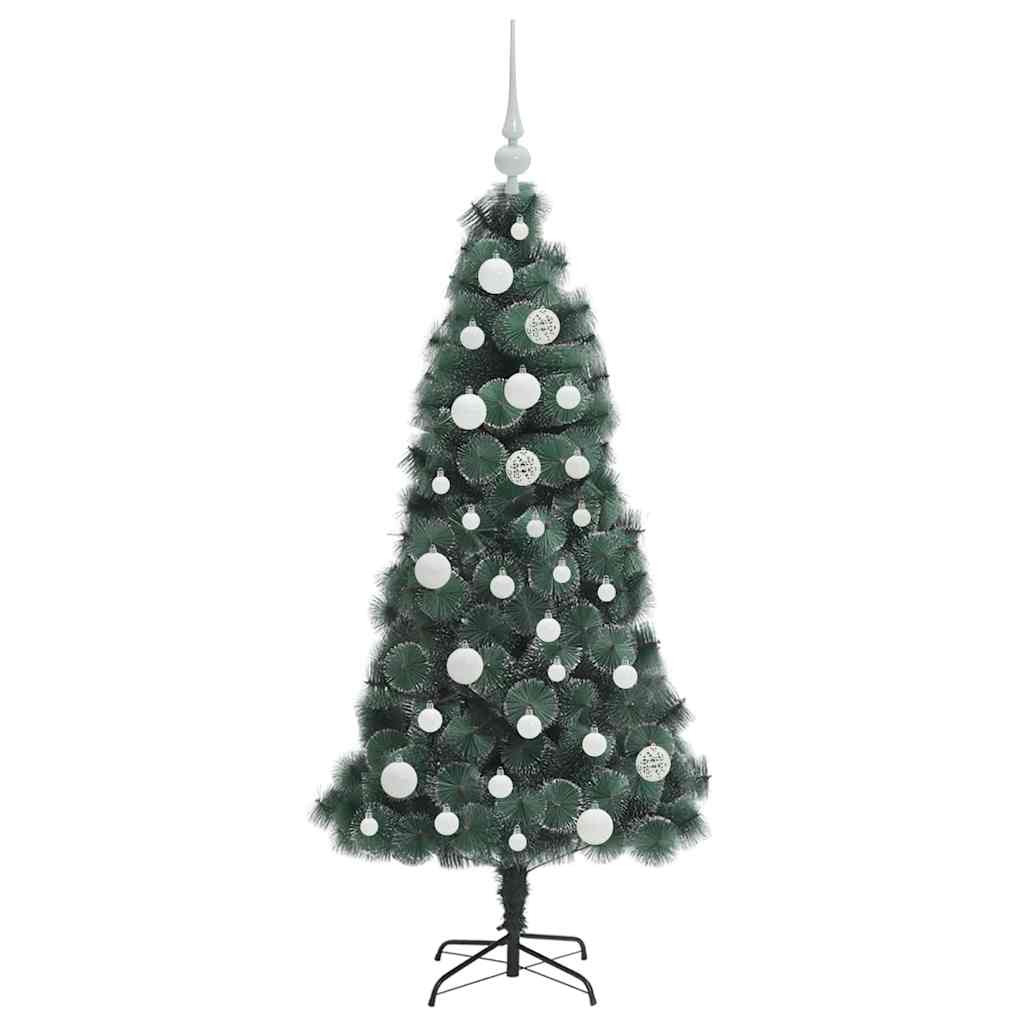 vidaXL Artificial Pre-lit Christmas Tree with Ball Set Green 120 cm 4