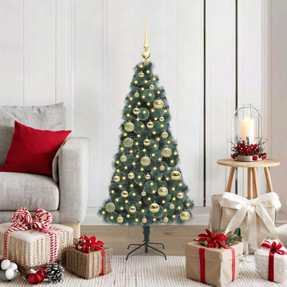 vidaXL Artificial Pre-lit Christmas Tree with Ball Set Green 120 cm 1