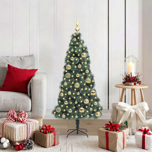 vidaXL Artificial Pre-lit Christmas Tree with Ball Set Green 120 cm 1