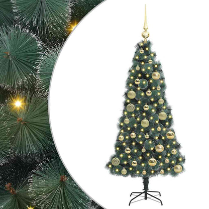 vidaXL Artificial Pre-lit Christmas Tree with Ball Set Green 120 cm 2