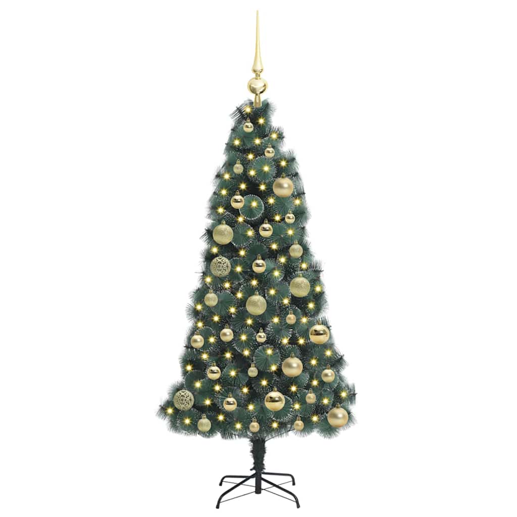 vidaXL Artificial Pre-lit Christmas Tree with Ball Set Green 120 cm 3