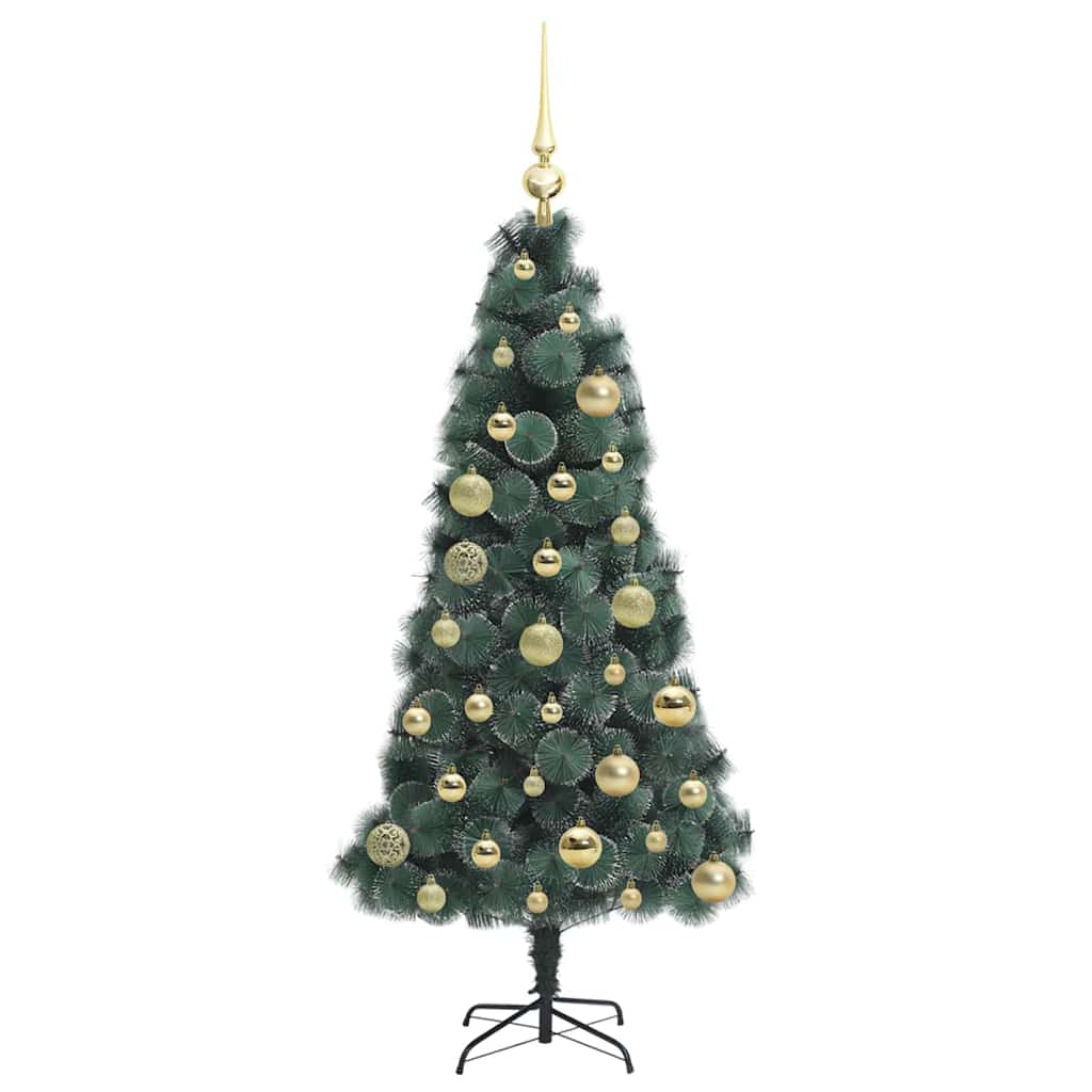 vidaXL Artificial Pre-lit Christmas Tree with Ball Set Green 120 cm 4